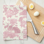 Elegant chique licht roze toile herten bos theedoek (Quarter Fold)