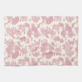 Elegant chique licht roze toile herten bos theedoek (Horizontaal)