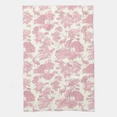 Elegant chique licht roze toile herten bos theedoek (Verticaal)
