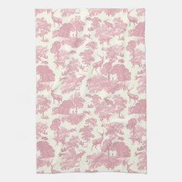Elegant chique licht roze toile herten bos theedoek