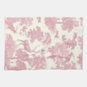 Elegant chique licht roze toile herten bos theedoek (Horizontaal)