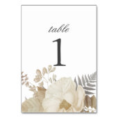 Elegant chique luchtig boho bloemenbruiloft tafel kaart (Voorkant)