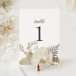 Elegant chique luchtig boho bloemenbruiloft tafel  kaart<br><div class="desc">Dit mooie trouwbord kenmerkt een rand van boho bloemen in subtiele neutrale tonen met klassieke typografie. De kaart is aan beide zijden hetzelfde. Kaarthouders van catering- of partijleveranciers gebruiken... OF u kunt elegante fotokaders kopen om op lijsten (beschikbaar bij een vaartuig en andere huisopslag) te plaatsen. Zie hieronder voor meer...</div>