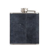 Elegant chique luxe houtskool zwart & goud monogra heupfles (Achterkant)