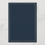 Elegant chique marine blauw goud glitter bruiloft  menu (Achterkant)