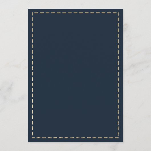 Elegant chique marine blauw goud glitter bruiloft  menu (Achterkant)
