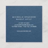 Elegant chique marine blauw minimalistisch vierkante visitekaartje (Achterkant)