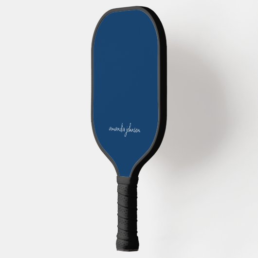 Elegant chique marine blauw monogram pickleball paddle (Links)