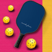 Elegant chique marine blauw monogram pickleball paddle