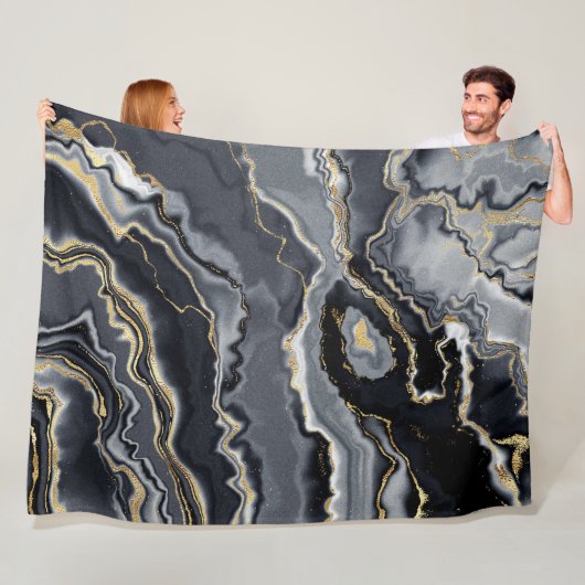Elegant chique marmer fleece deken (In situ)