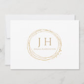Elegant chique minimale moderne gouden monogram notitiekaartje (Voorkant)