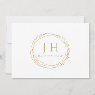 Elegant chique minimale moderne gouden monogram notitiekaartje