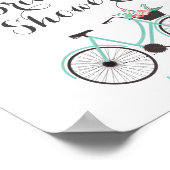 Elegant Chique Mintgroene Fiets Bruidsfeest Bord Poster (Hoek)