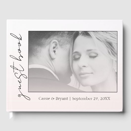 Elegant chique modern blush roze bruiloft gastenbo gastenboek (Voorkant)