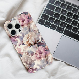 Elegant chique modern Schattige bloemig zacht blus iPhone 15 Pro Max Hoesje