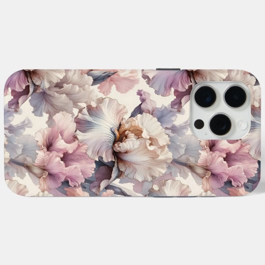 Elegant chique modern Schattige bloemig zacht blus Case-Mate iPhone Case (Achterkant (horizontaal))