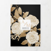 Elegant chique monogram foto drieluik wenskaart (Cover)