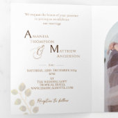 Elegant chique monogram foto drieluik wenskaart (Binnenzijde eerst)