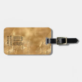 Elegant chique monogram goud bagagelabel (Voorkant horizontaal)