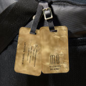 Elegant chique monogram goud bagagelabel