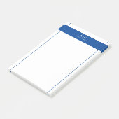 Elegant chique monogram marineblauw geometrische r post-it® notes (Schuin)