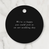 Elegant Chique Monogram Modern Zwart Bruiloft Bedankjes Labels (Achterkant)