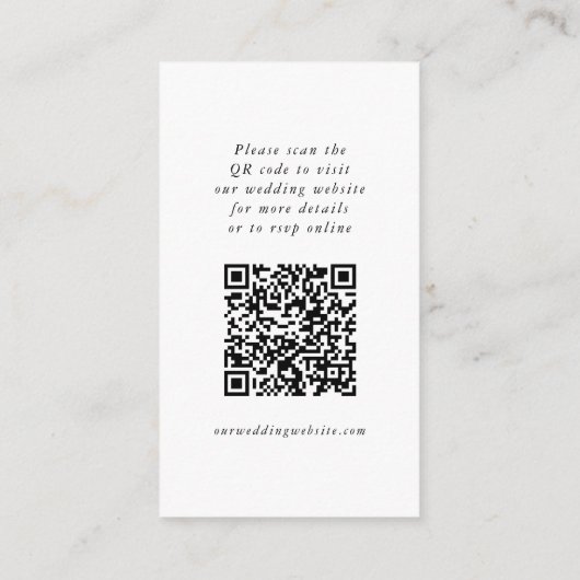 Elegant Chique Monogram Modern Zwart Bruiloft Informatiekaartje (Achterkant)