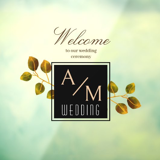 Elegant chique monogram wit raamsticker (Vel 3)