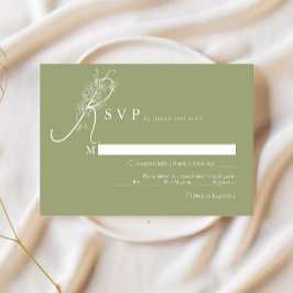 Elegant chique mos floraal menu keuze bruiloft RSV