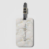 Elegant chique opaal edelsteen marmer bagagelabel (Voorkant (verticaal))