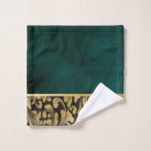 Elegant chique oud goud wervelt groen bad handdoek (Wasdoekje)