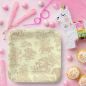 Elegant chique paard teile beige crème papieren bordje (Feest)