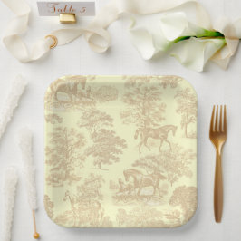 Elegant chique paard teile beige crème papieren bordje
