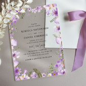 Elegant chique Paarse bruiloft Acryl Uitnodigingen