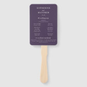 Elegant chique Paarse pruim bruiloft ceremonie pro Handwaaier (Voorkant)