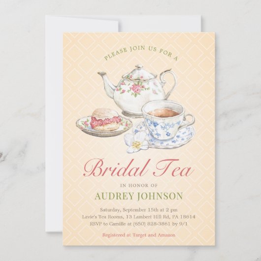 Elegant chique pastel Vrijgezellenfeest theebloem Kaart (Voorkant)