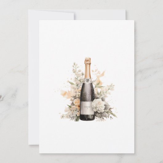 Elegant Chique Pensioen Partij | Champagneballonne Kaart (Achterkant)