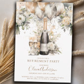 Elegant Chique Pensioen Partij | Champagneballonne Kaart
