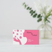 Elegant chique premium linnen papier contactkaartje (Staand voorkant)