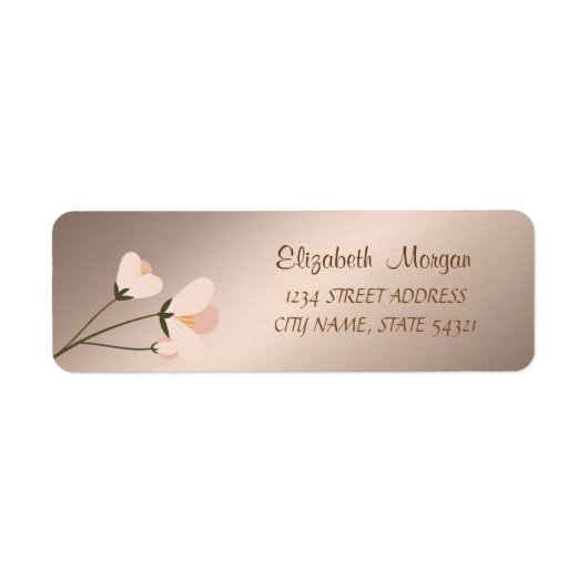 Elegant Chique Romantisch, Bloem Adres Label (Voorkant)