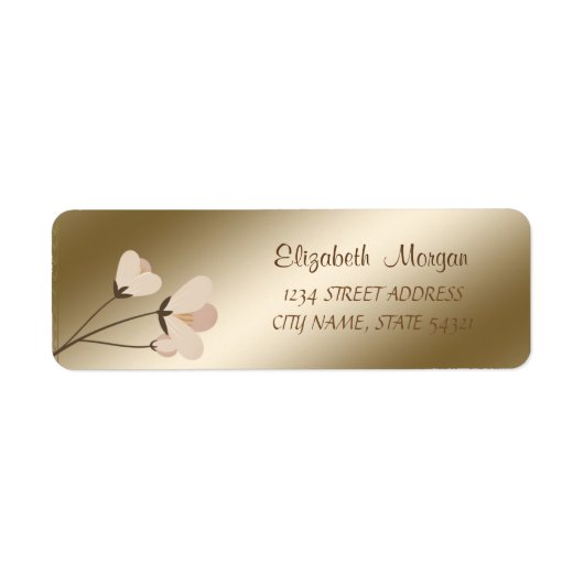 Elegant Chique Romantisch, Bloem Adres Label (Voorkant)
