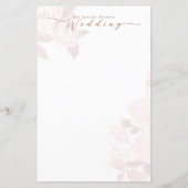 Elegant chique Roos blanco bruiloft menu (Voorkant)