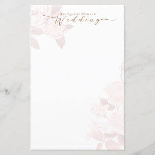 Elegant chique Roos blanco bruiloft menu