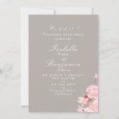 Elegant chique Roos bruiloft aankondiging (Achterkant)