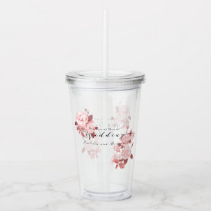 Elegant chique Roos bruiloft Acryl Drinkbeker