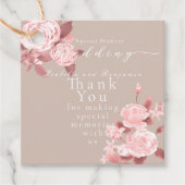 Elegant chique Roos bruiloft Bedankjes Labels (Voorkant)