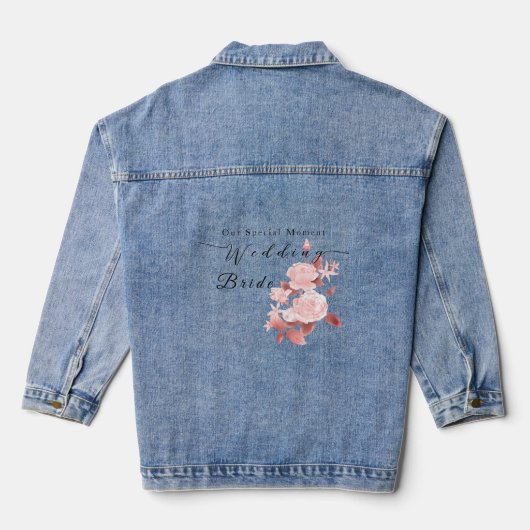 Elegant chique Roos bruiloft Denim Jacket (Achterkant)