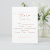 Elegant chique Roos bruiloft Diner Optie RSVP (Staand voorkant)