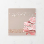 Elegant chique Roos bruiloft Drieluik Uitnodiging (Cover)