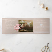 Elegant chique Roos bruiloft Drieluik Uitnodiging (Binnen)